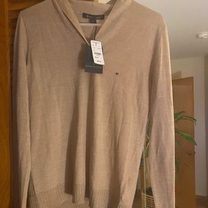 NWT Brooks Brothers Tan/Nude/Brown Long Sleeve Top Marino Wool